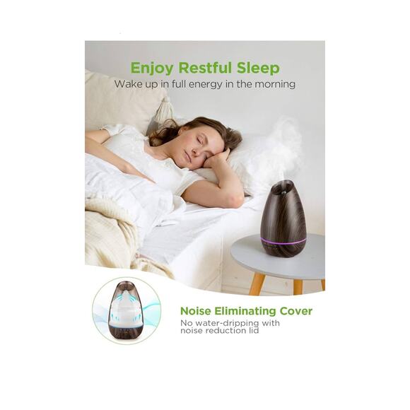 InnoGear Essential Oil Diffuser 400ml Aromatherapy Cool Mist Wood Grain - Picture 8 of 16